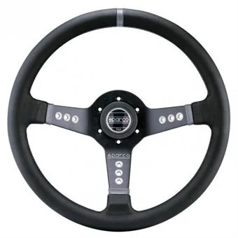 Utförsäljning Sparco L777, Black Leather, Black Spokes, 63 mm