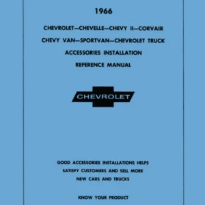 1966 Chevrolet Car and Truck Accessories Installation Reference Manual Sänkt pris