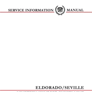 1989 Cadillac Eldorado, Seville Shop Manual Begränsad tid
