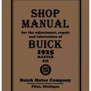 1925 Buick Master Six Shop Manual Populär