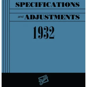 1932 Buick Specifications and Adjustments Utförsäljning