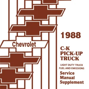 1988 Chevrolet C-K Pick-Up Fuel & Emissions Service Manual Supplement to 1988 Chevy C-K Shop Manual Trygg betalning