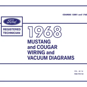1968 Ford Mustang, Mercury Cougar Wiring and Vacuum Diagrams Manual Handla nu