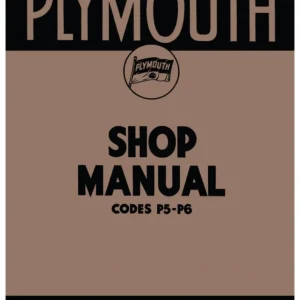 1938 Plymouth Shop Manual P5 - P6 Fynd