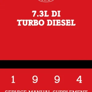 1994 Ford 7.3L DI Turbo Diesel Service Manual Supplement Erbjudande