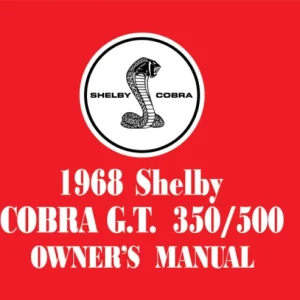 1968 Shelby Instruktionsbok GT350, GT500 Nedsatt pris
