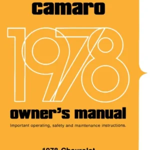 1978 Chevrolet Camaro Owner's Manual Erbjudandepris