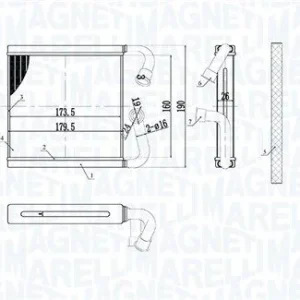 Värmeväxlare KupévärmareMagneti Marelli 350218523000 Reapris