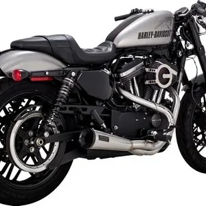 Vance & Hines Exhaust Brushed Stainless 2-1 Upsweep 04-13 Xl Exhaust B Kampanjpris