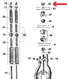 Outlet Mutter Styrstolpe (Springer, 1"-24, Krom)